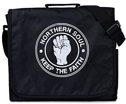 Strand Clothing Borsa Da Spalla – Northern Soul : Keep The Faith - Retro Vintage Stile - Messenger DJ Vinyl Disco In Vinile LP Shoulder Messenger Bag