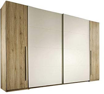 Avanti Trendstore - Schwebe/Drehtürenschrank in Eiche san remo/Weiss Dekor, ca. 316x226x61cm