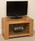 Oak Furniture King Kuba Solid Oak TV Unit | Oak TV Unit with Storage | 90 x 45 cm Wooden TV Stand | Kuba