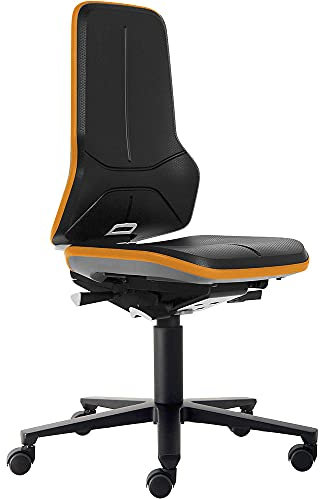 BIMOS Arbeitsdrehstuhl mit Alugestell - mit Rollen - Stoff, Flexband orange