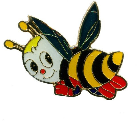 Biene Honigbiene Maja Honey Bee Badge - Edler Metall Button Pin Anstecker 0636