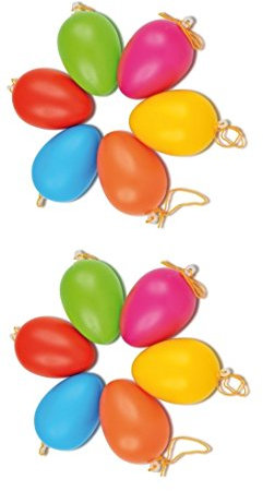 Kunststoff-Ostereier bunt, 12 Stk. Plastik Eier