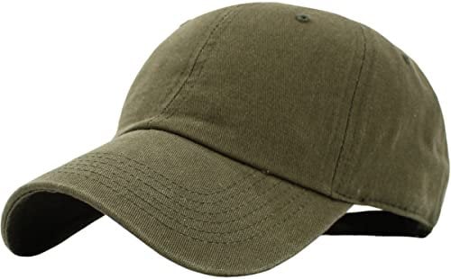 KBETHOS KB-Low OLV Classic Baumwolle Papa Hut Einstellbare Plain Cap. Polo Style Low Profile (unstrukturiert) (klassisch) Oliv verstellbar