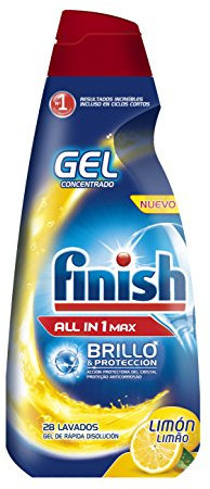 Finish Gel Lavavajillas Todo en 1 Max Limón - 35 dosis