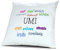 digital print Kopfkissen mit Namen Umi - Motiv Positive Eigenschaften, 40 cm, 100% Baumwolle, Kuschelkissen, Liebeskissen, Namenskissen, Geschenkidee, Deko