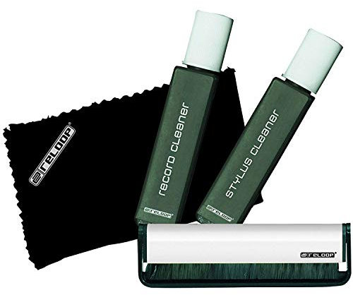Reloop Professional DJ Cleaning Set MK2 - Carbon Plattenbürste, Anti-Statik Reinigungstuch, Vinyl/Nadel Reinigungslösung