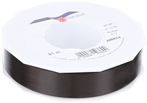 Präsent C.E. PATTBERG Geschenkband schwarz, 91 Meter Ringelband 25 mm zum Basteln, Dekorieren & Verpacken von Geschenken zu jedem Anlass