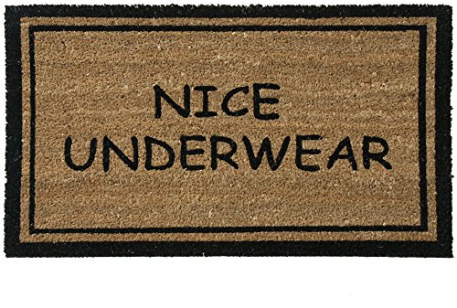 Rubber-Cal Nice Underwear Funny Doormat Coco Fiber Mat, 18 x 30-Inch