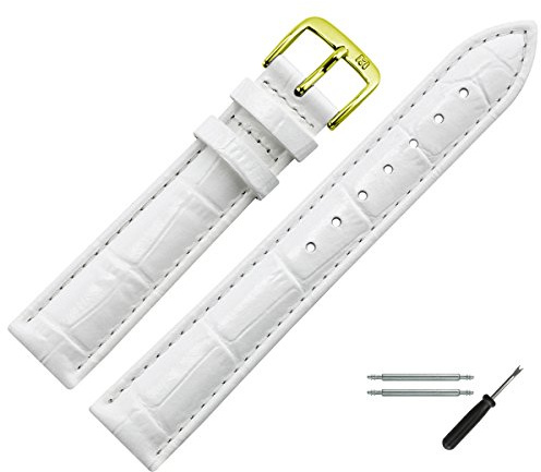 MARBURGER Uhrenarmband 16mm Leder Alligator Prägung - Werkzeug Montage Set 14316