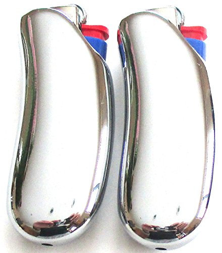 briquet Bic Mini Housse de protection Luxe Série Comprend léger (2, Argent Combo Comprend briquets)