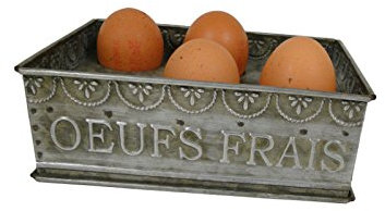 Antic Line 13345 Huevos Depósito Huevera Huevos Soporte para 6 huevos/zinc/durante más tiempo 18 cm Ancho 12 cm altura 7 cm