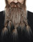 Mustaches Selbstklebender Viking Dward Falscher Bart, Neuheit, Falsche Gesichtsbehaarung, Kostümzubehör für Erwachsene, Braun mit Grau Farbe