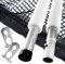 BodyRip PREMIUM BOUNCE Trampoline Replacements Polystyrene Mesh Safety Net (Small Fingers Safe) with Straight Poles and Enclosure Clamp Clips | Surround Set for 14FT 8-Poled