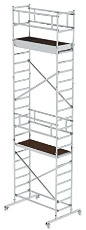 Günzburger Steigtechnik MUNK 166520 Aluminium Gerüst fahrbar Arbeitshöhe (max.): 7.2m Silber 126kg