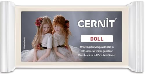 CERNIT CE0950500042C - Block Modelliermasse (Polymer) DOLL, ofenhärtend, sofort gebrauchsfähig, 500g, für DIY, Puppen und Figuren, für Einsteiger und Hobbykünstler, Biscuit, 1 Stück