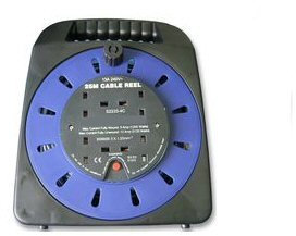 Ex-Pro 4 Way Gang Extension Power Cable Reel - 20m, 13 Amp Sockets.