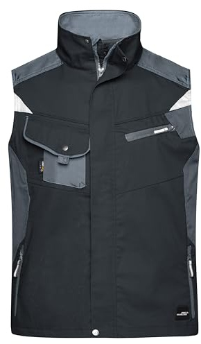 James & Nicholson Workwear Weste - Robuste Arbeitsweste mit vielen Taschen und CORDURA® Verstärkung