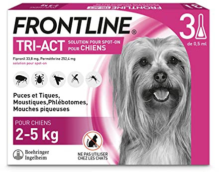FRONTLINE tri-act Chiens de 2 à 5 kg 3 pipettes
