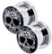 tumundo 1 Set Flesh Tunnel Plug Piercing Motiv Logo Totenkopf 8 mm Unisex Edelstahl Ohrschmuck