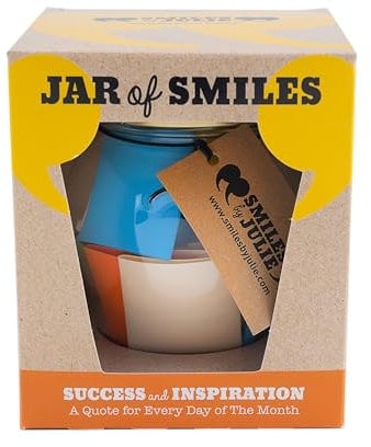 Smiles by Julie Success and Inspiration Quotations in a Jar. A Thoughtful and Motivational Quote for Every Day of the Month. Gift for Positivity and Encouragement. Unique Gift Box.