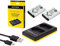 3in1-SET Ladegerät + 2 Akkus für die Sony RX100 I II III IV V VI Digitalkamera - kompatibel mit Sony Akku NP-BX1 - Dual Ladegerät (lädt 2 Akkus gleichzeitig)