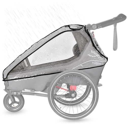 Qeridoo Regenschutz Kidgoo 1 / Kidgoo 1 Sport | Abdeckung Fahrradanhänger | Transparent speziell entwickelte Folie | Zubehör für Qeridoo | Regenschutz | Transparentes Regenverdeck