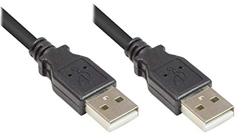 Anschlusskabel USB 2.0 Stecker A an Stecker A, 1,8m, schwarz, Good Connections®