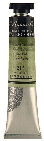 SENNELIER L'Aquarelle French Watercolor, 21ml Tube, S1 Green Earth