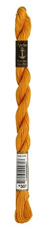 Anchor Perlgarn Stärke 5 4585000-00307 altgold Stickgarn, 100 % Baumwolle, 5g Strängchen