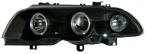 AUTO-STYLE Satz Scheinwerfer kompatibel mit BMW 3er E46 Limousine/Touring 1998-2001 - Schwarz - inkl. Blinker & Standlichtringen