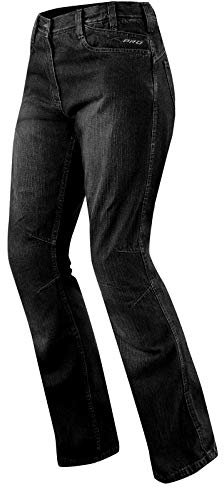 A-Pro Jeans Pantalones Vaqueros para Mujer Denim CE Rodilleras Protectores Motocicleta Pantalones Negro 28