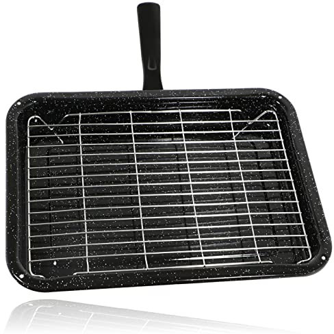 Spares2go Small Grill Pan, Rack & Detachable Handle for Bosch Oven Cookers