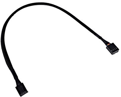 Phobya 4Pin PWM Stecker auf Stecker 30cm - Schwarz Kabel Lüfterkabel und Adapter