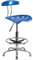 Flash Furniture Helles Blau und Chrom Zeichenhocker mit Traktorsitz
