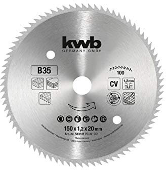 kwb lama per sega circolare 150 x 20 mm, Made in Germany, tagli molto fini, adatta per pannelli di legno, legno profilato e legno tenero