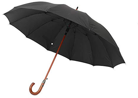 1211 SUSINO hochwertiger Stockschirm 12-teilig mit Automatik - sturmsicher / in Schwarz（ 117 Durchmesser ）
