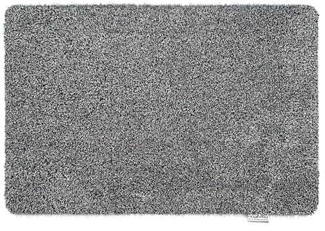 HUG RUG Washable Dirt Trapper Door Mat Kitchen Hallway Doorway, Made in the UK, Plains Light Grey 50X75