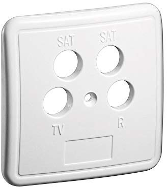 Goobay 67052 SAT Abdeckung -Antennensteckdose - 4 Loch Antennenkabel Anschluss - SAT Steckdose für Kabelfernsehen und Multimediadose Deckel