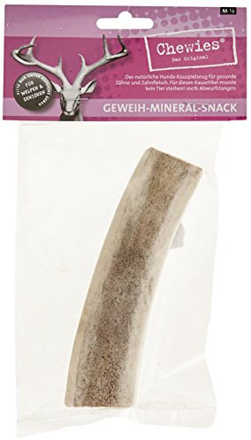 Chewies Kaugeweih für Hunde - halbe Stange - Abwurfstange vom Rothirsch - Hirschgeweih - natürlich unf mineralstoffreich, Größe M