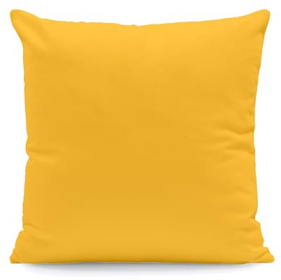Hans-Textil-Shop Kissenbezug 40x40 cm Uni Gelb Baumwolle Dekokissen Kissenhülle Couchkissen Sofakissen Deko Reißverschluss