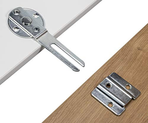 Gedotec Möbelverbinder Metall | 1 Stück - Tischplatten-Verbinder trennbar zum Anschrauben - TAVO | Arbeitsplatten-Verbinder Stahl verzinkt | Tisch-Verbinder für Esstische - Schreibtisch & Büro uvm.