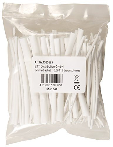 MC POWER 1535563 McPower Lot de 100 Gaines thermorétractables Blanc