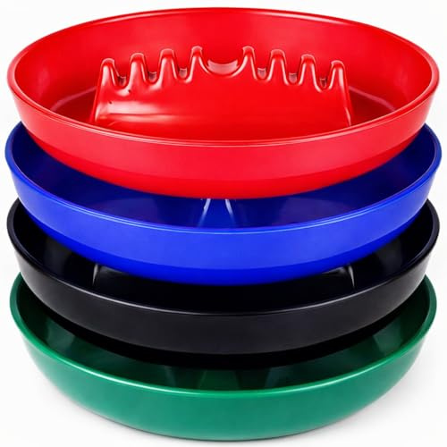 Escest Ash Tray For Cigarettes & Cigar (Pack of 4) 7 Colored Round Plastic Melamine Tabletop Ashtrays - For Indoor/Outdoor, Patio, Restaurant Style