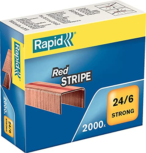 Rapid Heftklammern (24/6 mm Red Stripe, verzinkt, mit Sollbruchstelle) 2000 Stück