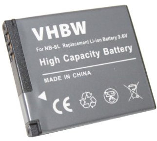 vhbw Batterie Compatible avec Canon Powershot A2200, A3200 is, A3300 is, A3000 is, A3100 is, A3150 is, A3350 is Appareil Photo (600mAh, 3,6V, Li-ION)