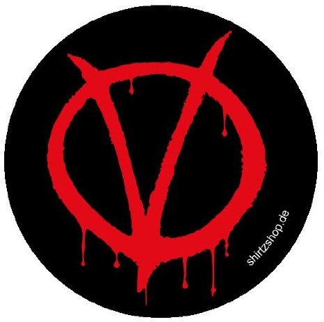 Shirtzshop Erwachsene T-Shirt Vendetta mit Logo Design Guy Fawkes, s1 Aufkleber