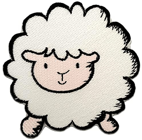 Catch the Patch Schaf Aufnäher zum Aufbügeln 7,5 x 8 cm Bügelbild für Kinder Mädchen mit Lieblingstier Wild, Bügelpatch Patches Bügelflicken
