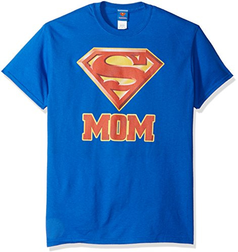 DC Comics Men's Superman Short Sleeve T-Shirt, Mom Royal Blue, Medium