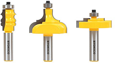 Yonico Picture Frame 3 Bit Router Bit Set 1/2-Inch Shank 18322