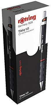 rOtring Tikky-Druckbleistift | farblich gekennzeichnet | 1 mm | schwarzer Schaft | 12er-Box